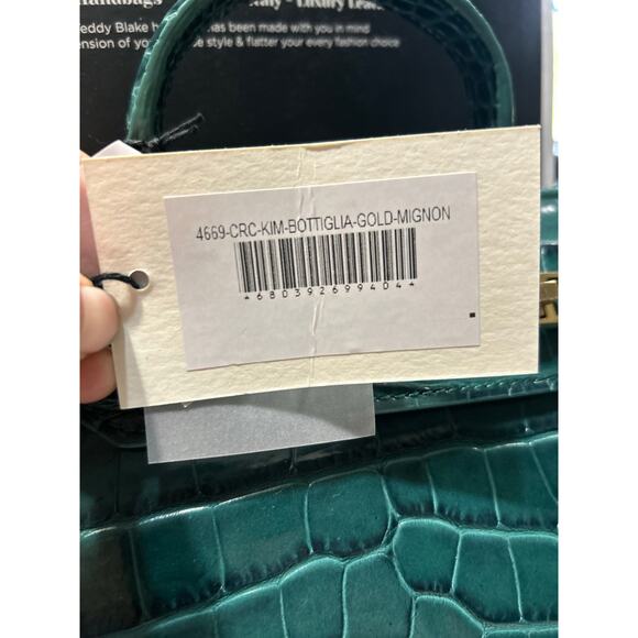 Teddy Blake Kim 9" Satchel – Rare Bottiglia Green Croc, Gold Hardware- NWT!!! - Picture 4 of 9